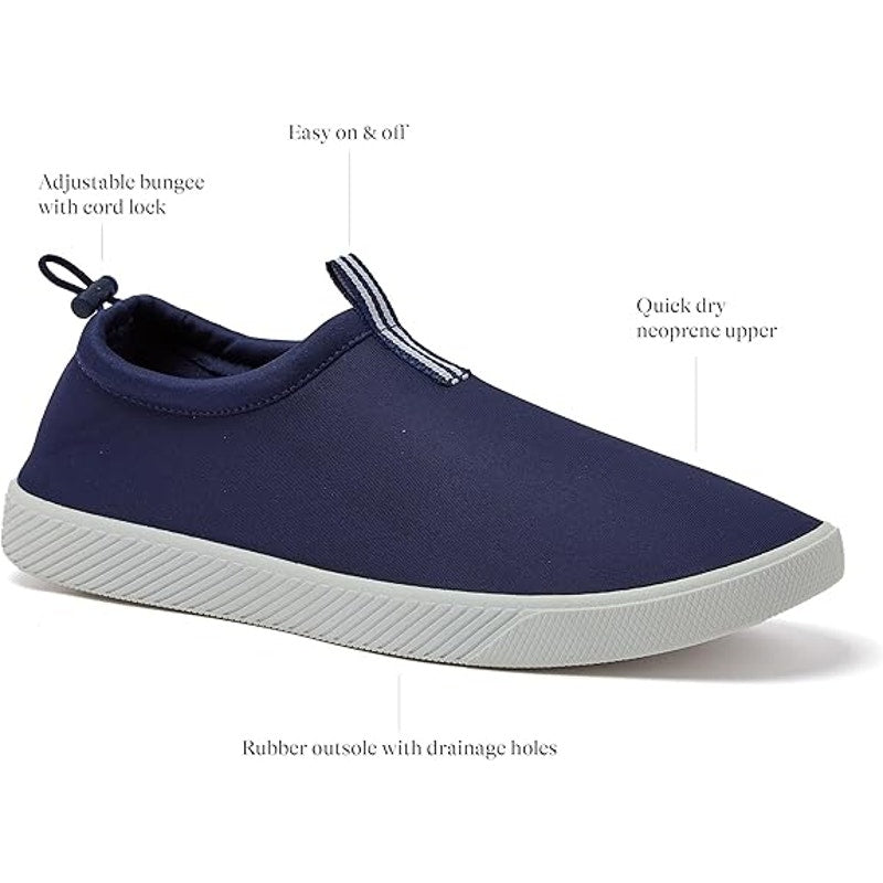 Lands' End Mens Size 12 Navy Blue Slip On Quick Dry Neoprene Aqua Water Shoes