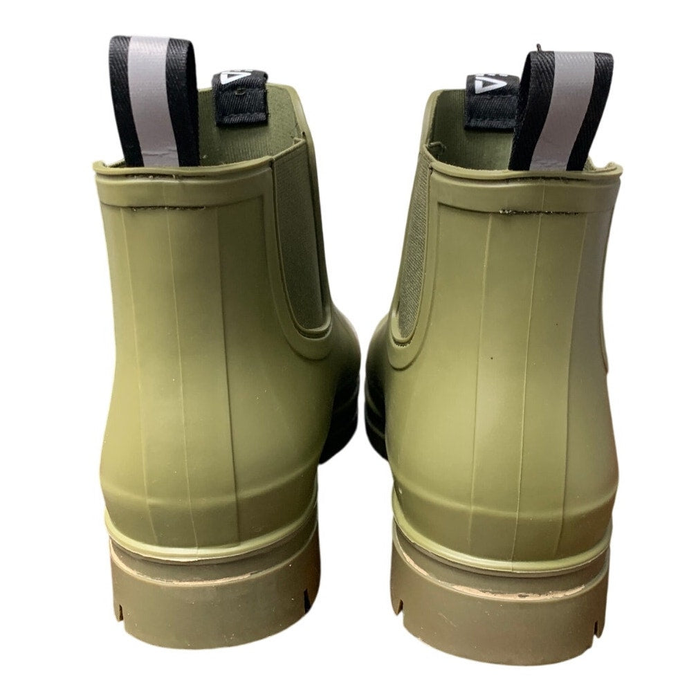 Hisea Womens Size 11 Green Short Waterproof Garden Pull On Chelsea Rain Boots