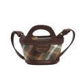 Patchwork Plaid Mini Tote Crossbody Bag - Korean Fashion PU Leather Handbag