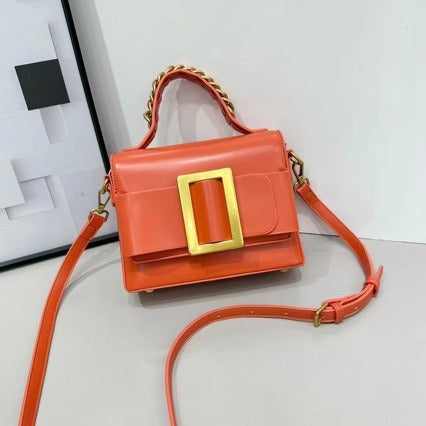 Women's Patent Leather Crossbody Bag - Sleek Compact Shoulder Bag with Adjustable Strap