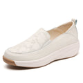 Women's Chunky Sole Slip-On Platform Sneakers | Round Toe Low Heel | Beige Black Khaki