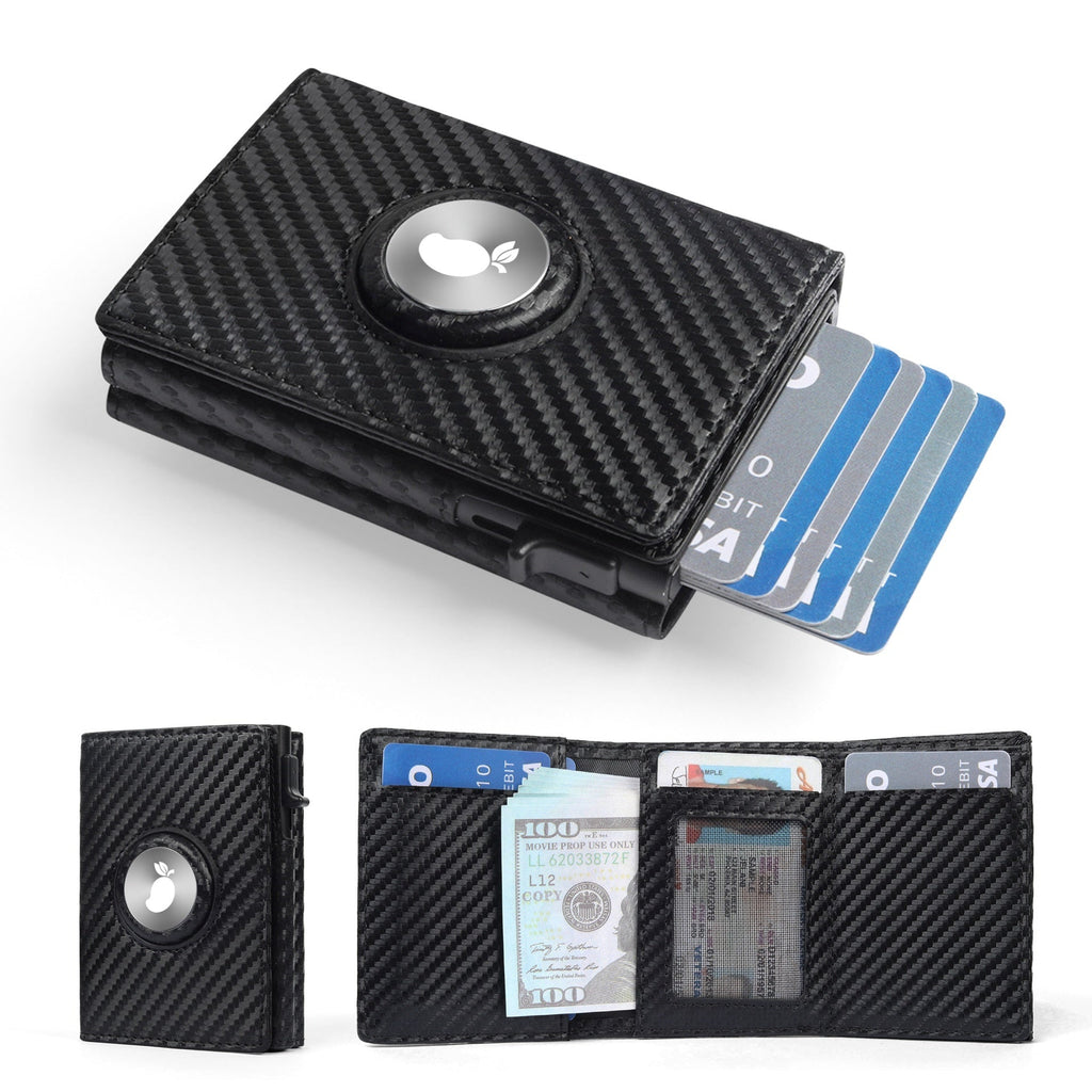 Men's Genuine Leather Trifold Wallet with RFID Protection & Multiple Card Slots