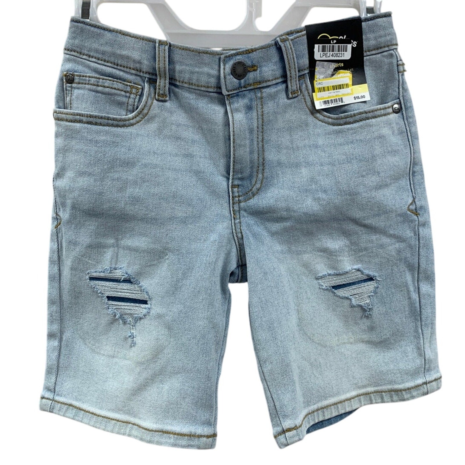 New Art Class Girls Large (10/12) Adjustable Waist Distressed Denim Jean Shorts