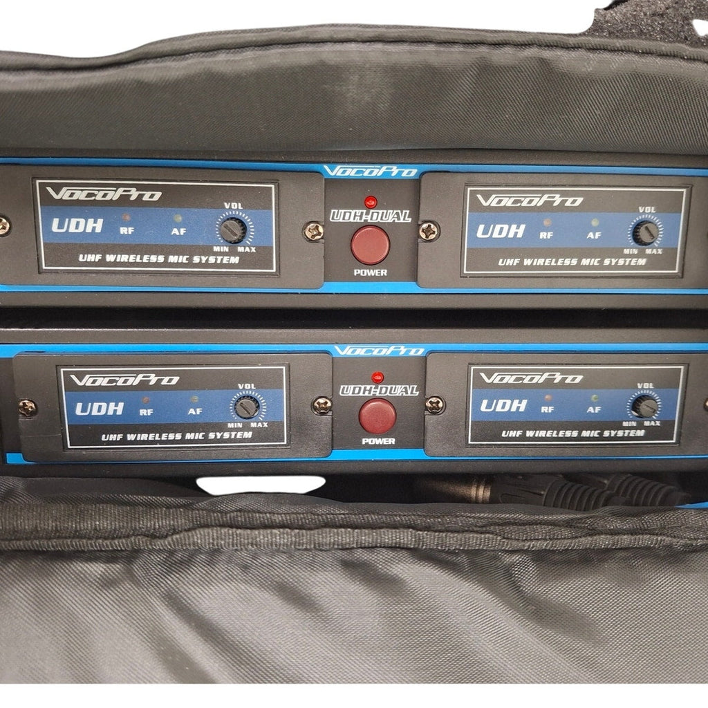 4 VocoPro UDH-DUAL DSP Wireless Microphone BodyPack System Kit w Case