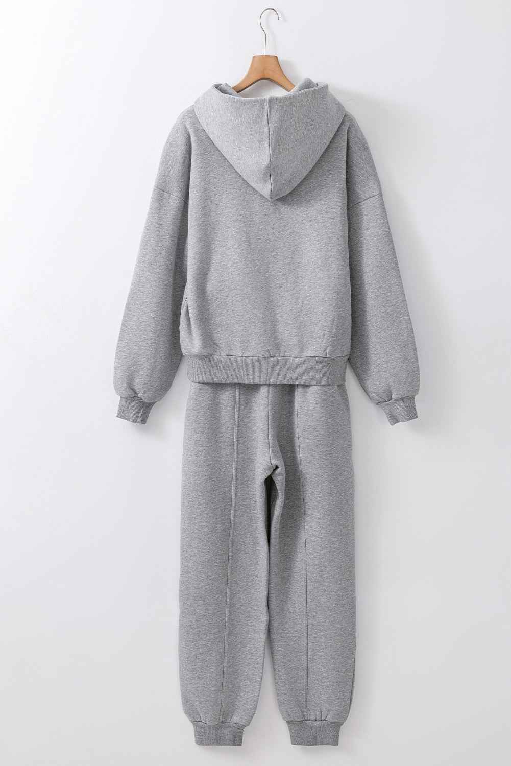Solid Reverse Seams Hoodie and Joggers Set