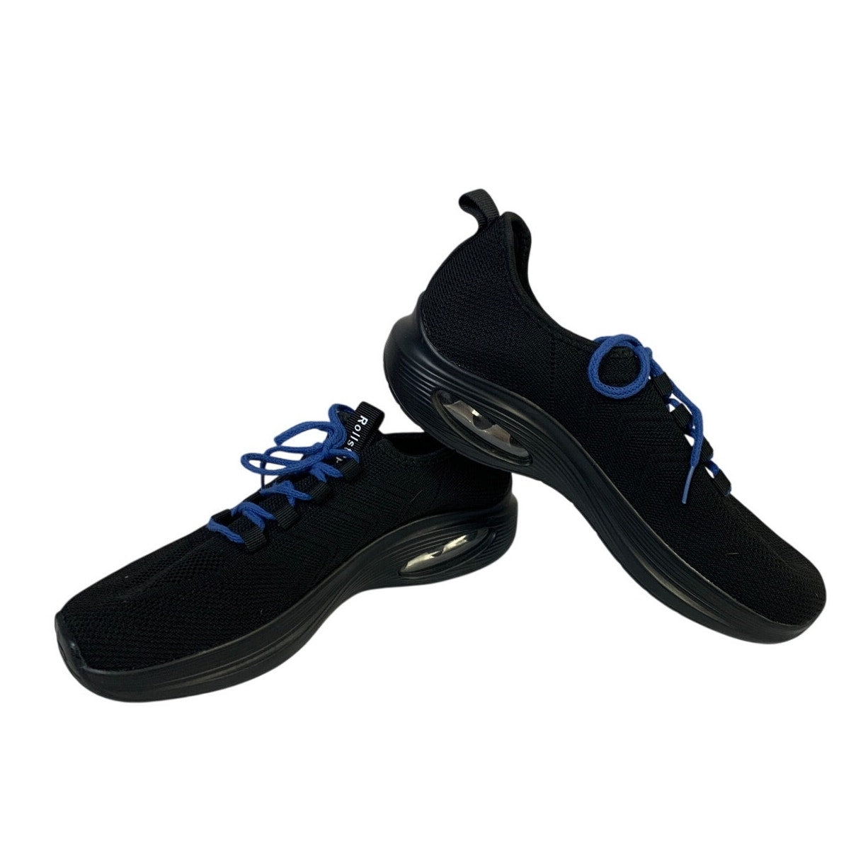 Rollstep Mens Size 8 Black Sneakers Lace Up Round Toe Air Cushion Athletic Shoes