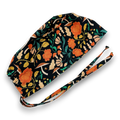 Flora & Fauna Skull tie-back style surgical scrub cap for men by Paradise Caps.