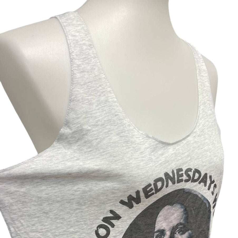On Wednesdays We Wear Black Womens XL Addams Family PolyBlend Racerback Tank Top