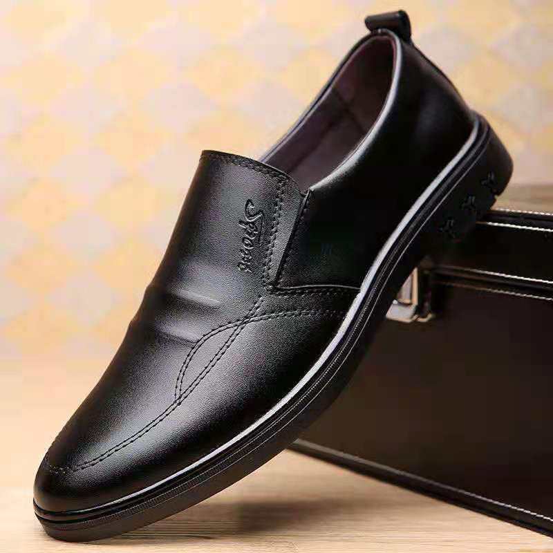 Men's Breathable Slip-On Business Casual Leather Shoes
