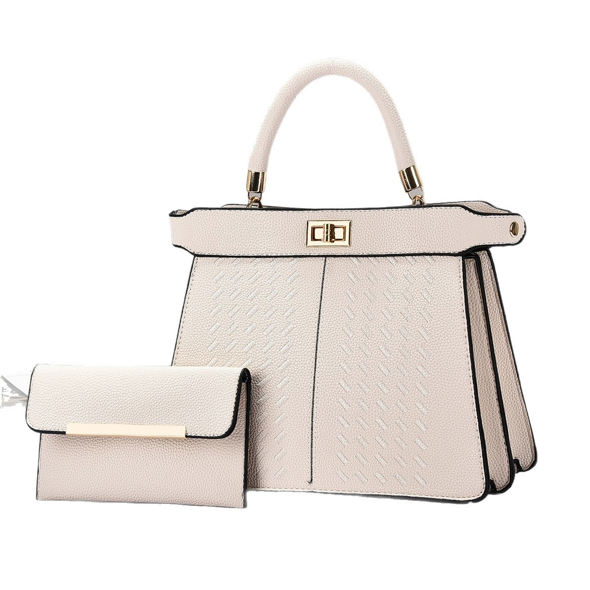 Premium 2-in-1 PU Leather Bucket Bag Set - Crossbody & Handbag with Multiple Compartments