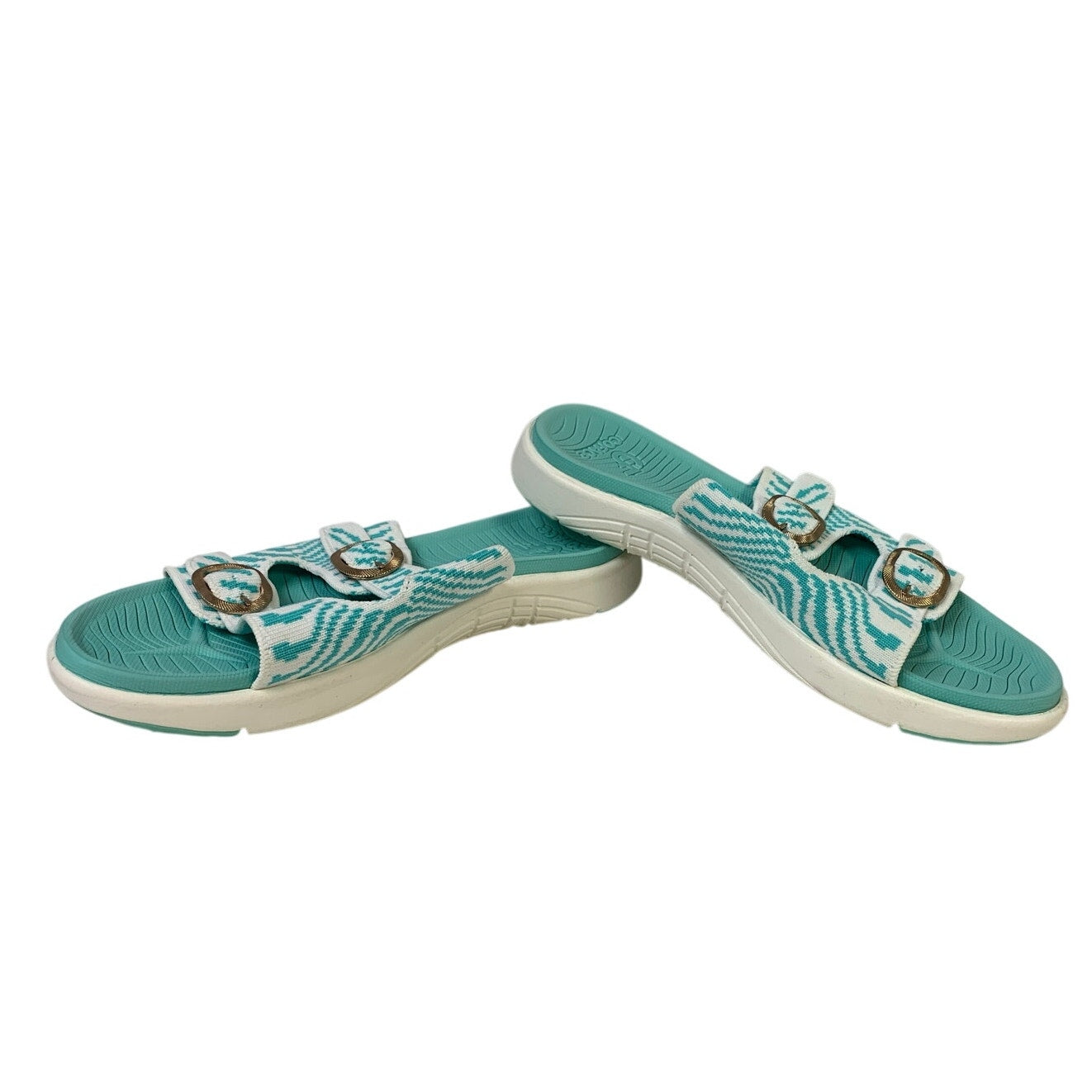 Coface Womens Size 8.5 Blue Sandal Open Round Toe Adjustable Strap Slip On Shoes
