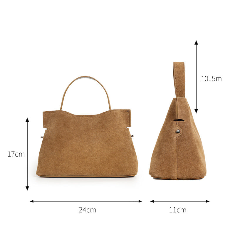 Women's Suede Velvet Crossbody Bag – Niche Design Double Strap Shoulder Bag