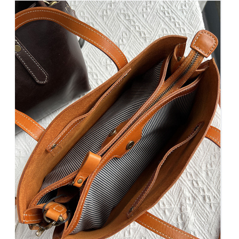 Women's Vintage Soft PU Leather Shoulder Bag | Everyday Commuter Handbag | Coffee & Brown