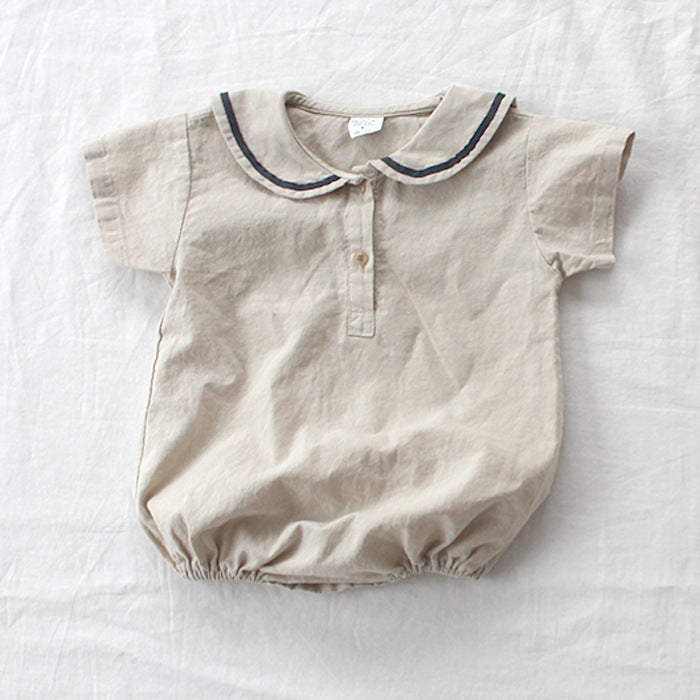 Ultra-thin Cool Lapel Baby College Style Jumpsuit