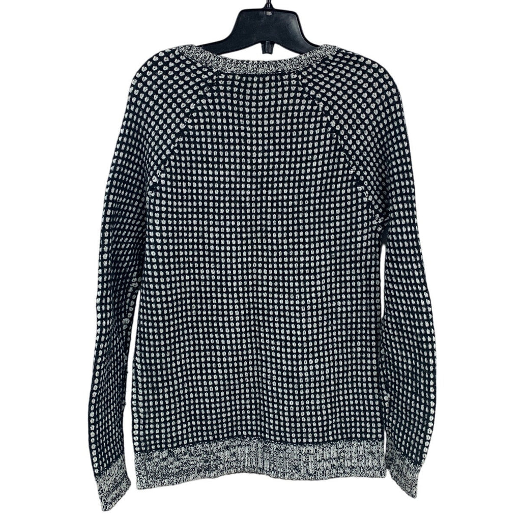 Banana Republic Womens Medium Long Sleeve Square Pattern Crew Neck Knit Sweater