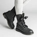 Women's British-Style Lace-Up Ankle Boots | Round Toe Flat Boots
