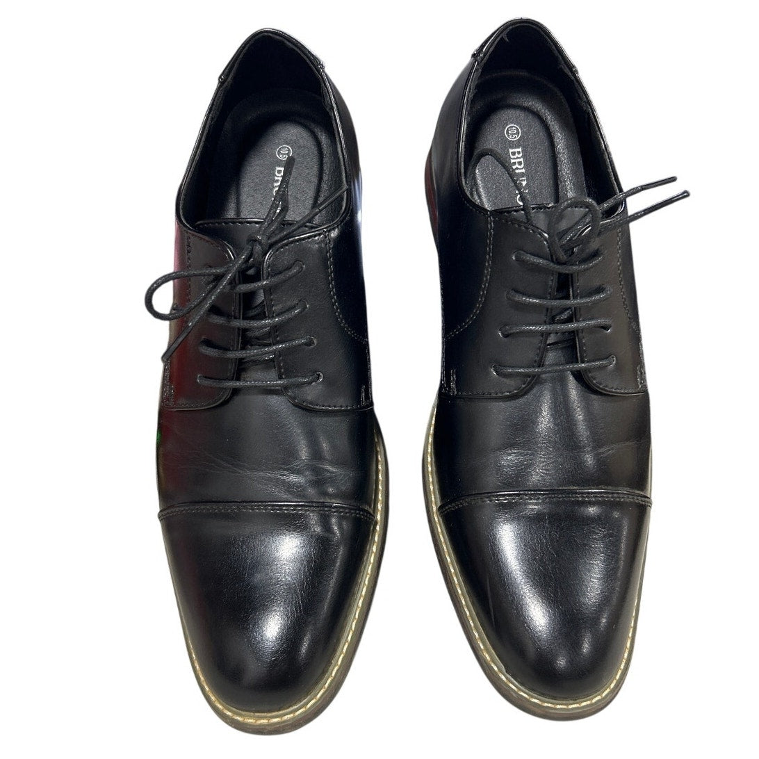 Bruno Marc Mens Size 10.5 Black Faux Leather Lace Up Prince Classic Oxford Shoes