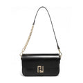 Genuine Leather Crossbody Bag with Chain Strap - Women's Luxury Handbag