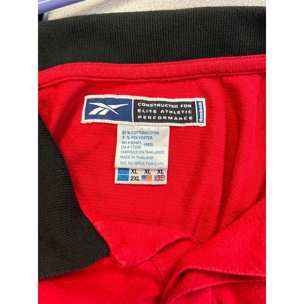 Reebok Mens XL Wisconsin Badgers PolyCotton Collared Short Sleeve Polo Shirt