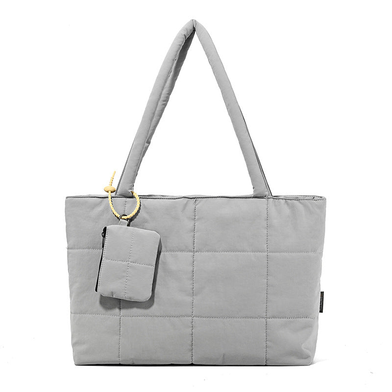 Women's Plaid Patchwork Tote Bag | Solid Color Shoulder Bag for Everyday Use