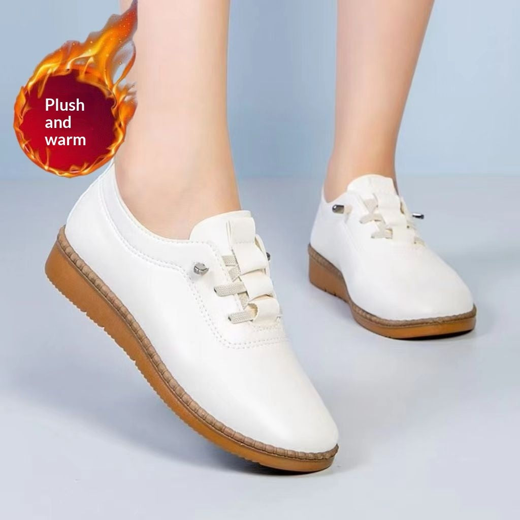 Women's Oxford Flat Shoes – Soft Sole, Non-Slip, Breathable PU Leather