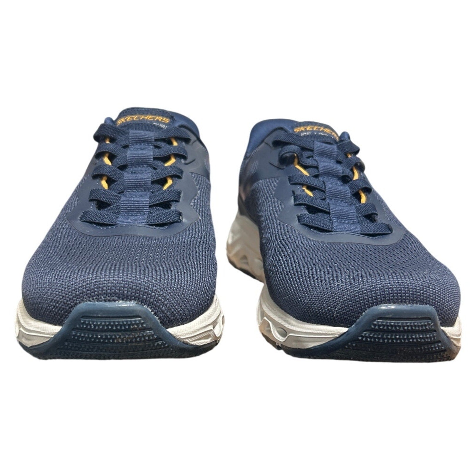 Skechers Men Size 10 Navy Blue Mesh Hands Free Swift Fit Slide On Athletic Shoes