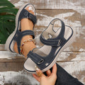 Women's Velcro Sport Sandals - Open Toe Fish Mouth Beach Sandals with Adjustable Straps