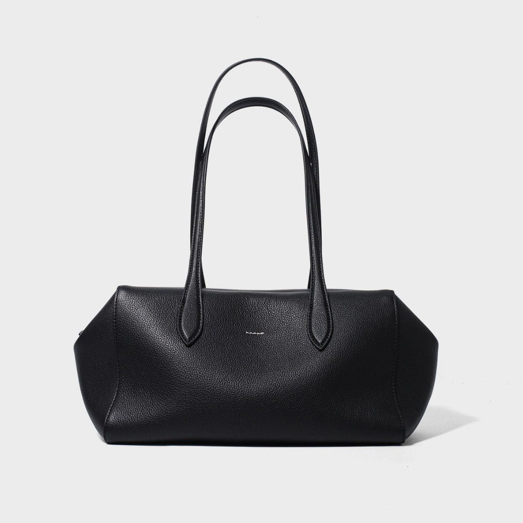 Women's Solid-Color High-Capacity Leather Tote Bag - Business Commuter Handbag