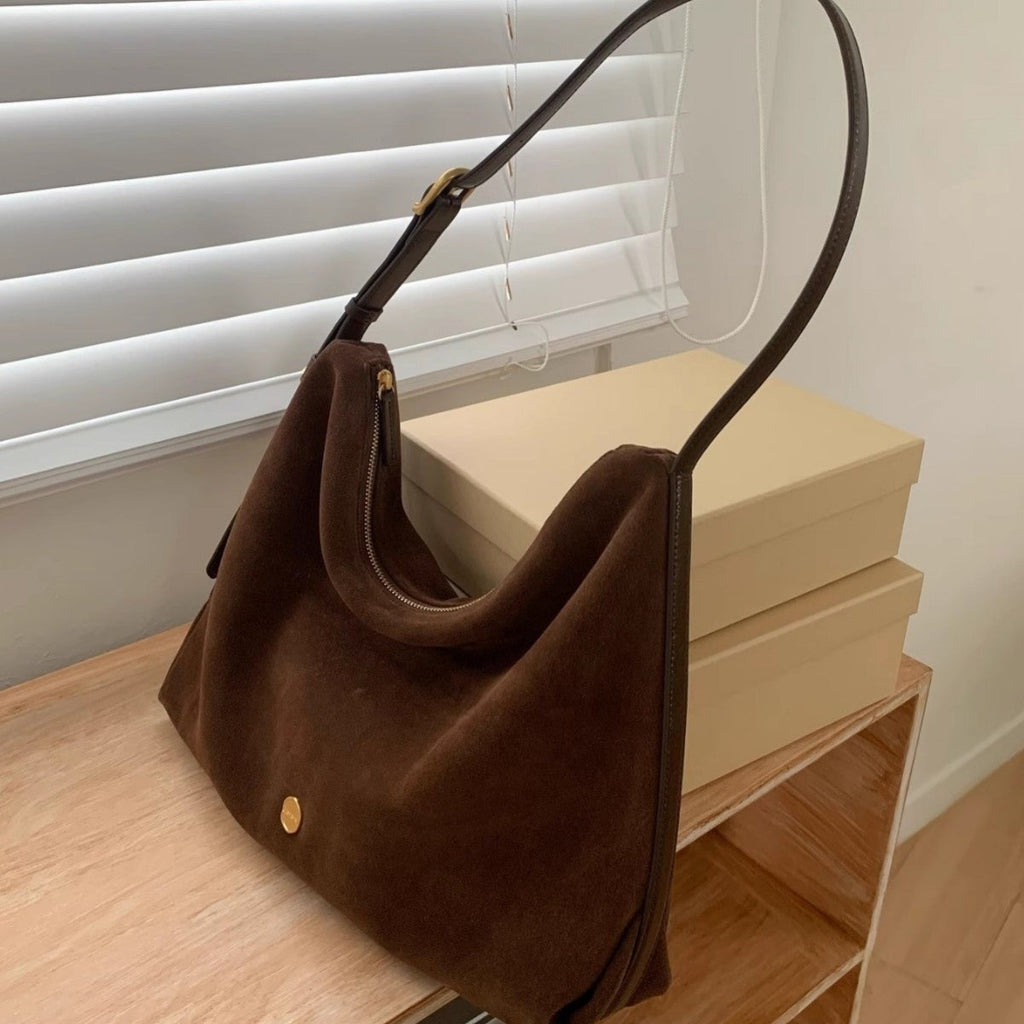 Women's Suede Tote Bag – Large Capacity Shoulder & Underarm Bag | Sarah Express