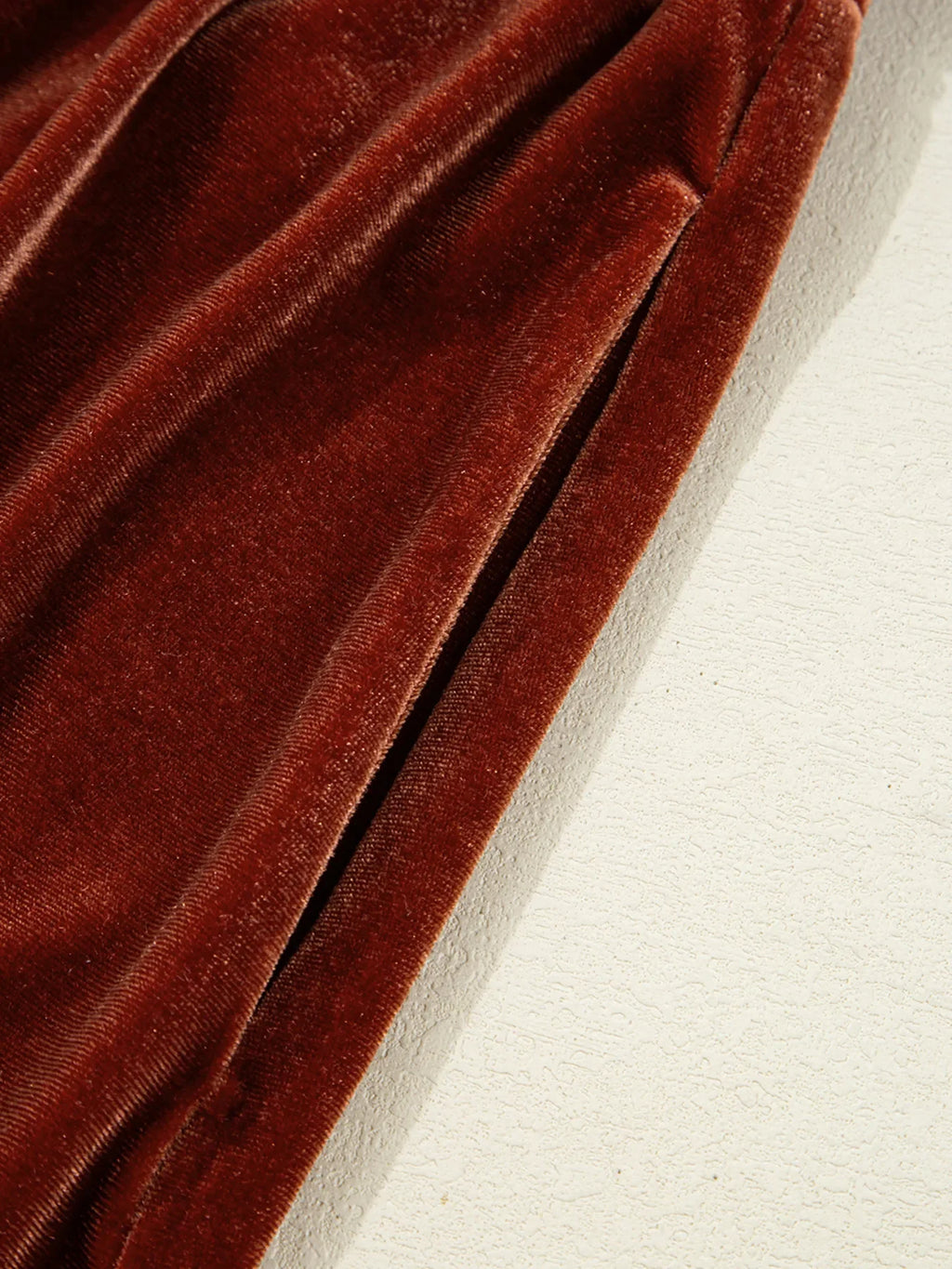 V Neck Puff Sleeve Velvet Dress