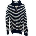 H&M LOGG Boys Medium 8-10 Cotton Navy Long Sleeve 1/4 Zip Pullover Sweater