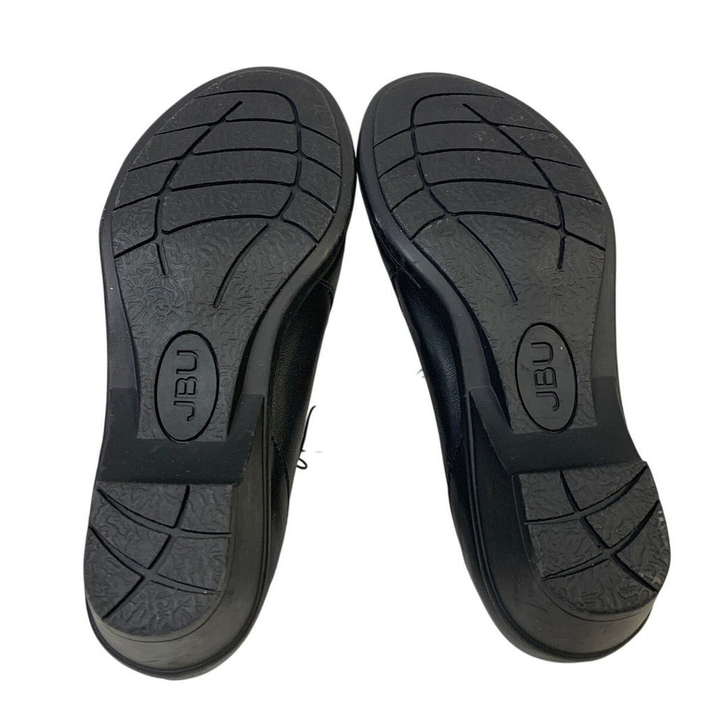 New JBU Women Size 8 Black Faux Leather Kyley Hook Loop Adjustable Comfort Shoes