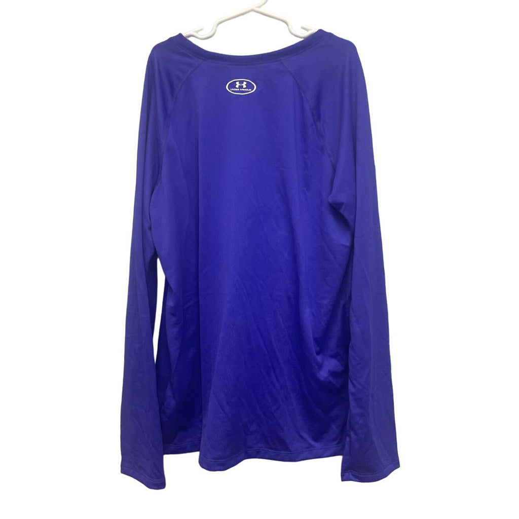 Under Armour Youth XL Long Sleeve Metallic Logo Loose Heatgear Athletic Tee