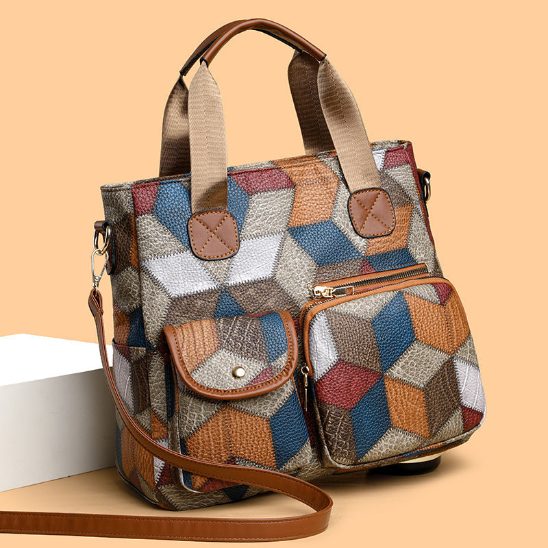 Retro Washed Leather Biker Crossbody Bag