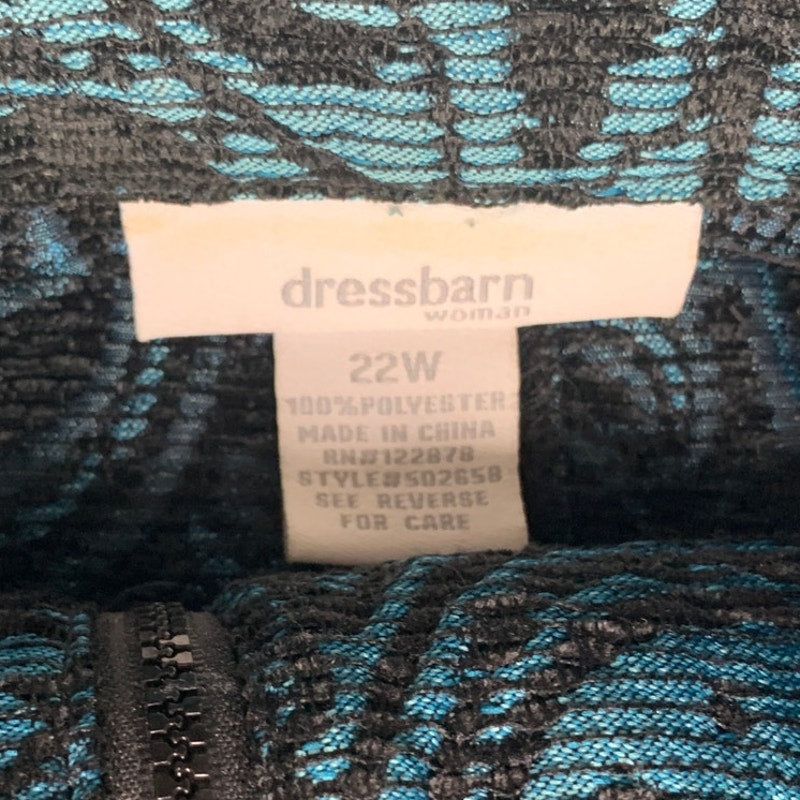 DressBarn Womens 22W 100& Polyester Abstract Floral Long Sleeve Front Zip Jacket