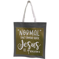 New Upcycled Hand Printed Normal Isn't Coming Back Jesus Is Shopper Tote Bag