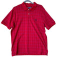 Chaps Mens Large 100% Cotton Window Pane Short Sleeve Collared Polo Shirt