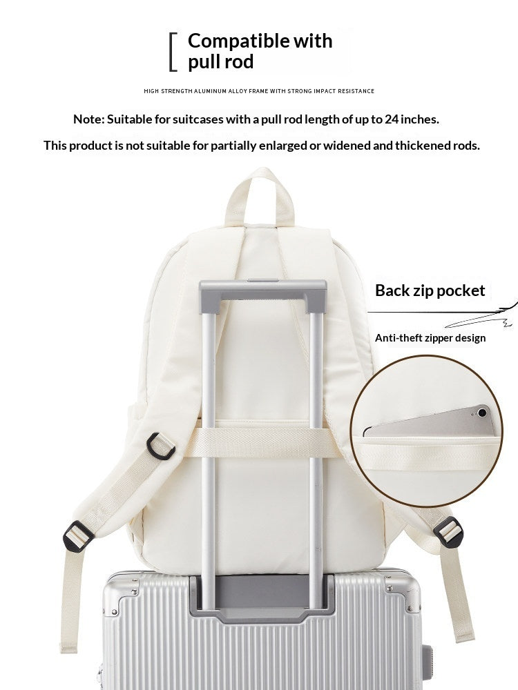 High-Capacity Nylon Commuter & Travel Backpack – Lightweight Zipper Daypack for Women & Men