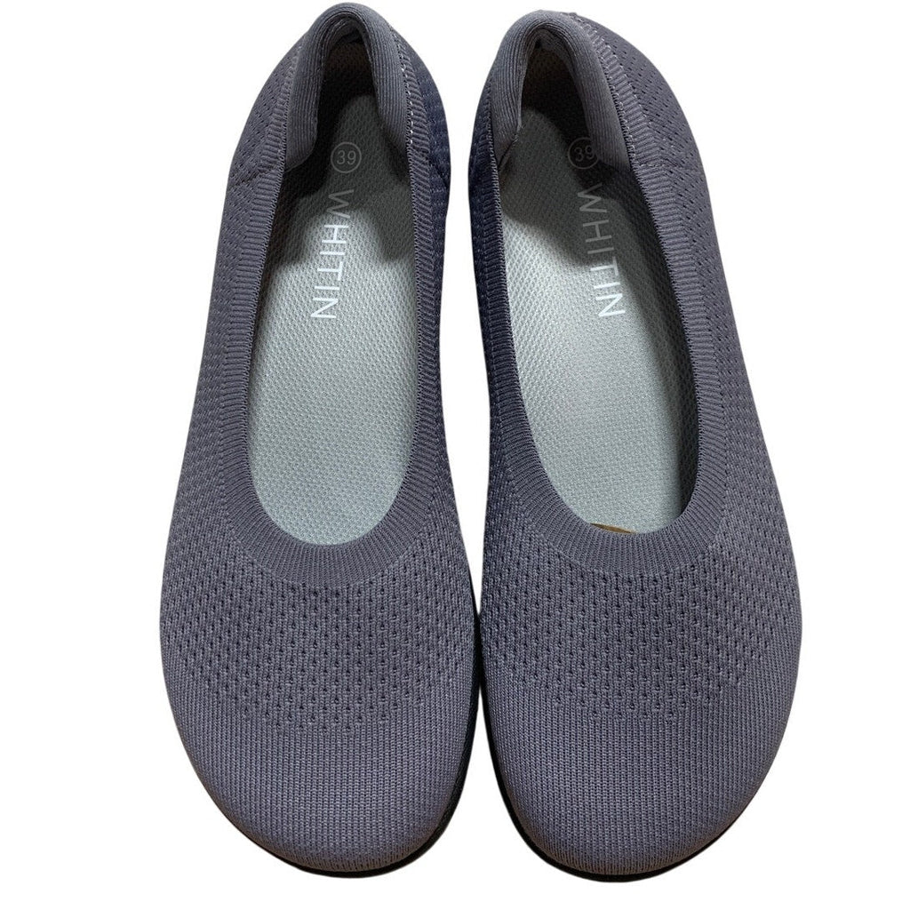 Whitin Womens Size 8 Gray Mesh Ballet Flats Closed Round Toe Slip On Shoes