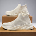 Men's Mid-Cut Laceless Knit Sock Shoes | Breathable Mesh Slip-On Sneakers