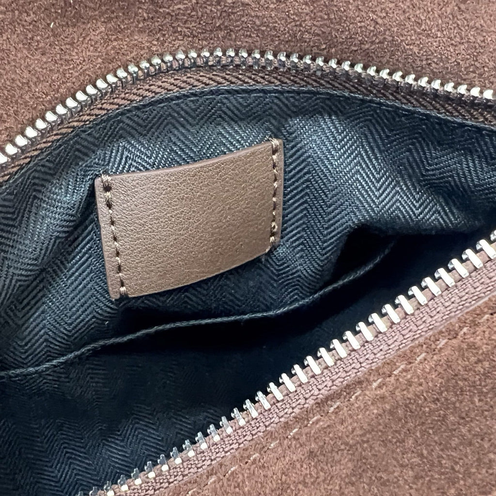 Women's Suede Tote Bag – Genuine Leather, Large Capacity, Quilted Patchwork Design