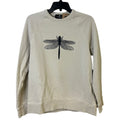 Upcycled Hand Printed Womens Medium 100% Cotton Dragonfly Long Sleeve Sweatshirt
