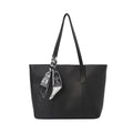 Women's PU Leather Shoulder Tote Bag | Commuter Handbag with Silk Scarf | Sarah Express