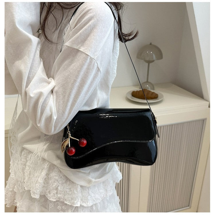 Small Square PU Leather Shoulder Bag | Work & Commute Underarm Bag
