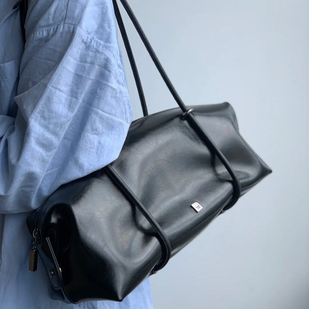 Women's Textured Boston Bag – Large Capacity PU Leather Structured Handbag | Sarah Express