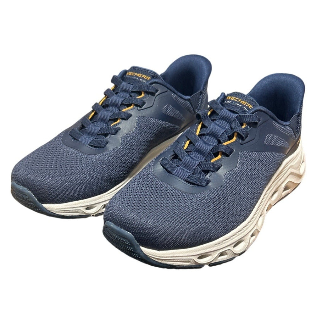 Skechers Men Size 12 Navy Blue Mesh Hands Free Swift Fit Slide On Athletic Shoes