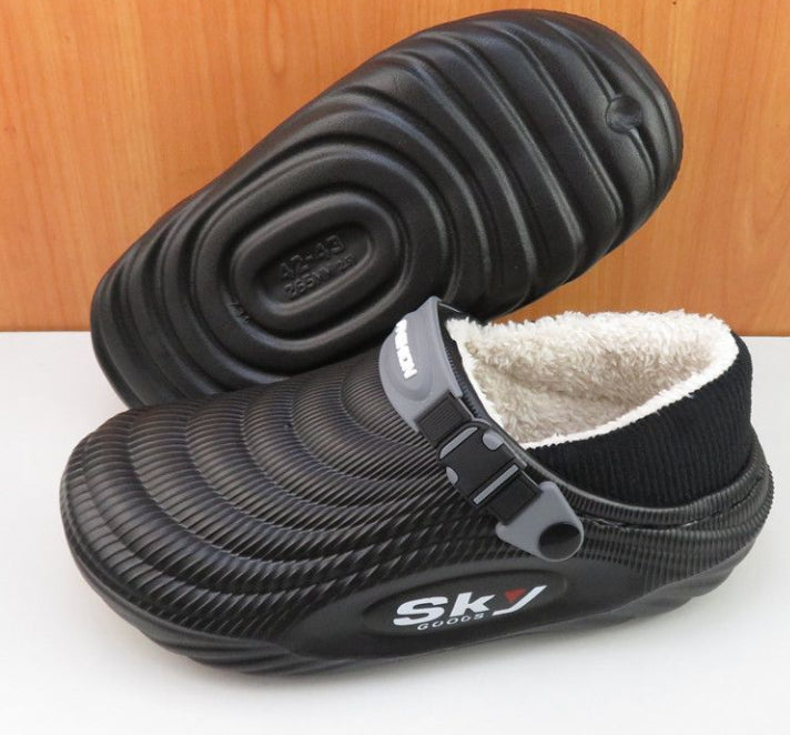 Men's Anti-Slip Cotton Slippers - Extra Thick Sole for Indoor & Outdoor Use