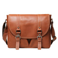Mens Full-Grain Leather Large-Capacity Shoulder Bag