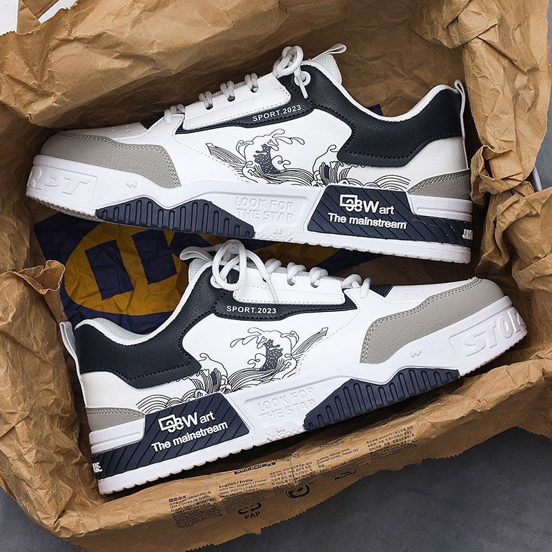 Men's White Sneakers with Hidden Heel - Height Enhancing Elevator Shoes