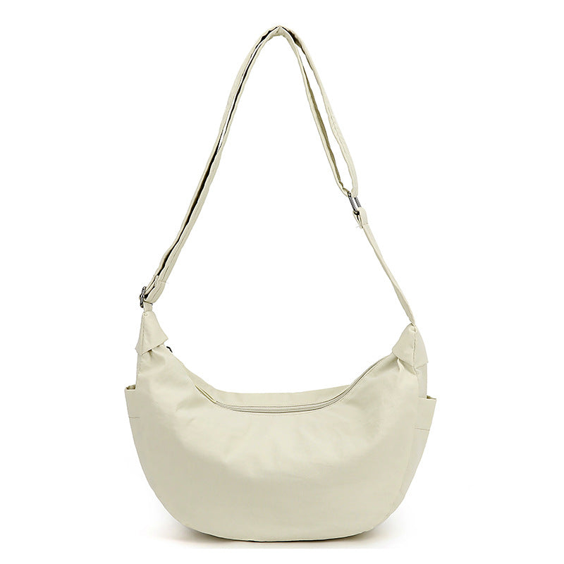 High-Capacity Nylon Shoulder Bag – Urban Minimalist Dumpling Bag for Women